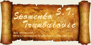 Spomenko Trumbulović vizit kartica